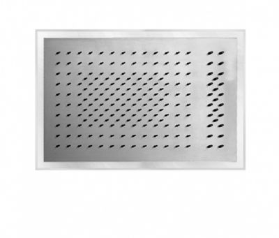 Fantini Acqua Zone Верхний душ 50х35см, двойной дождь, поток,светодиоды, хромотерапия, цвет: Блестящая натуральная сталь 79 38 K021