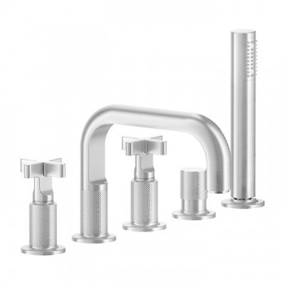 Gessi Inciso Смеситель для ванны, 5 отв., с ручным душем и шлангом 150 см, цвет: хром 58140#031