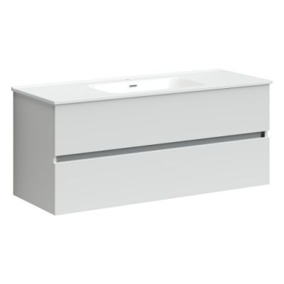 Тумба подвесная SANCOS Urban 1190х450х550, c двумя ящиками оснащенными доводчиками, белый глянец , арт. UR120-1W