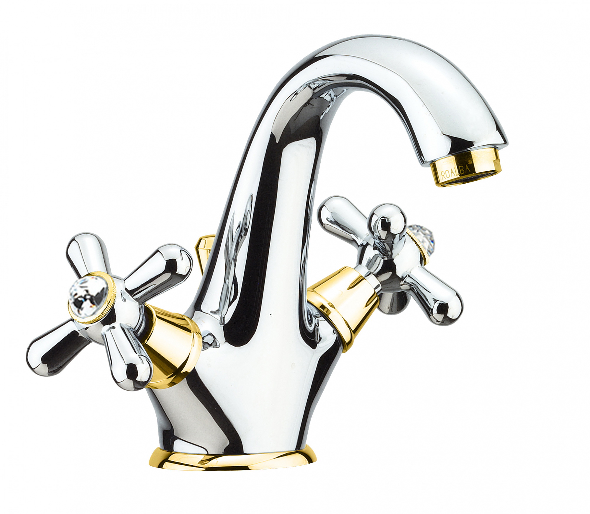 Смеситель для раковины Fiore MARGOT SKY (SWAROVSKI®) 01CO0623, хром/золото